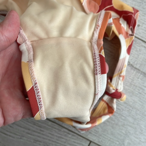 VICI bikini set graphic floral muted safari colors XL Top/ L bottom like new - Picture 4 of 8